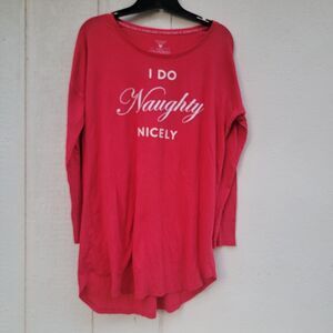 Victoria's Secret I Do Naughty Nicely Red Sleepshirt Night Gown Size S